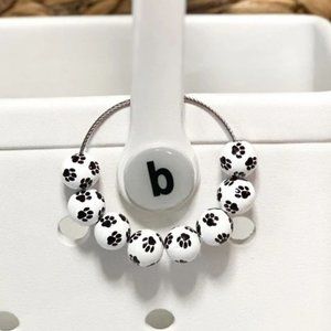 Paw Print Beaded Sports Bogg Bag Charm Keychain